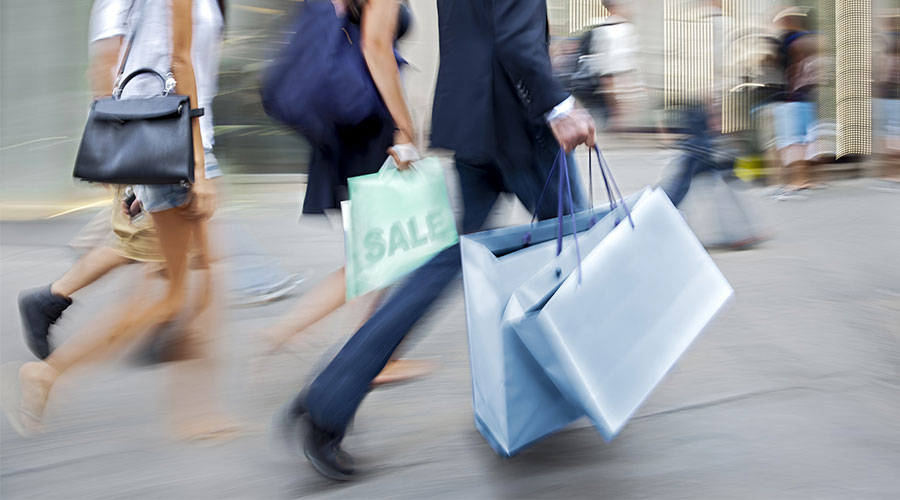 People with Shopping Bags People with Shopping Bags